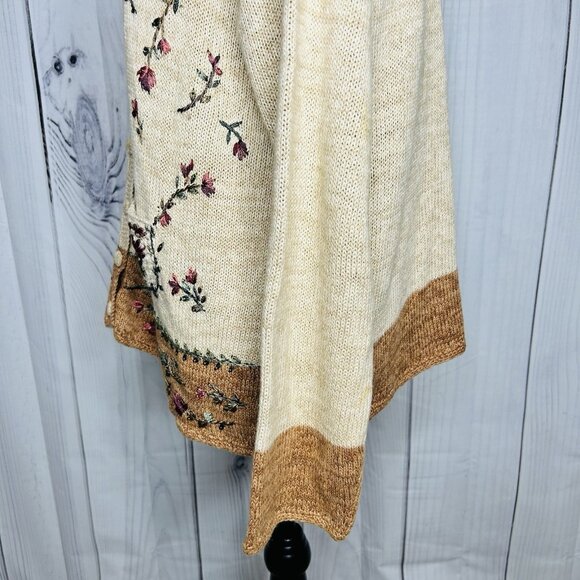 Carolina Colours Sweater Womens Sz XL Embroidered Floral Cardigan Vintage - Picture 10 of 11
